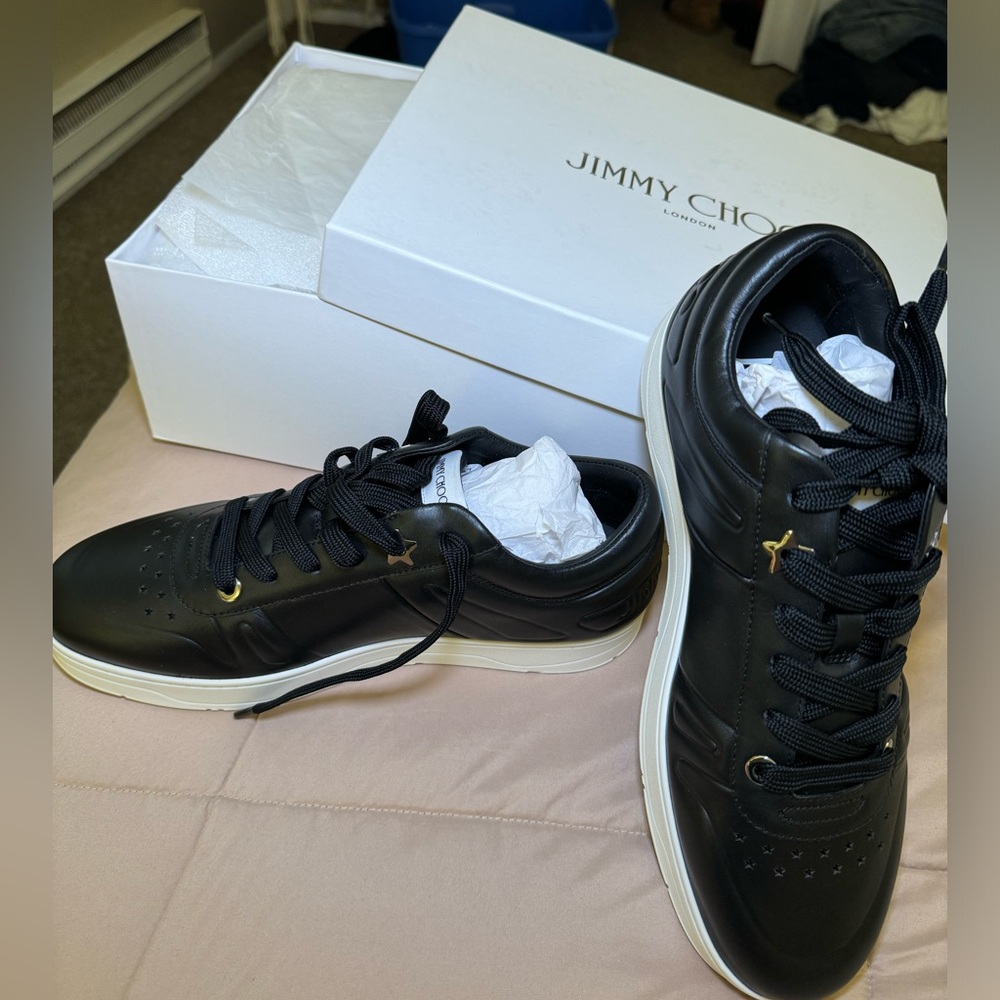 Jimmy Choo Hawaii men’s sneaker in black US size 9.5